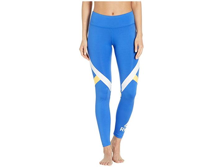 Reebok Work Out Ready Big Delta Tights (blue) Women's Casual Pants