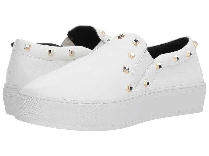 Rebecca Minkoff Nora Stud (optic White Deluxe) Women's Flat Shoes