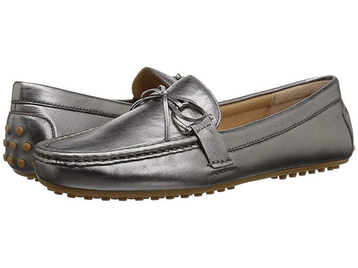 Lauren Ralph Lauren Briley Moccasin Loafer (gunmetal Metallic Leather) Women's Shoes