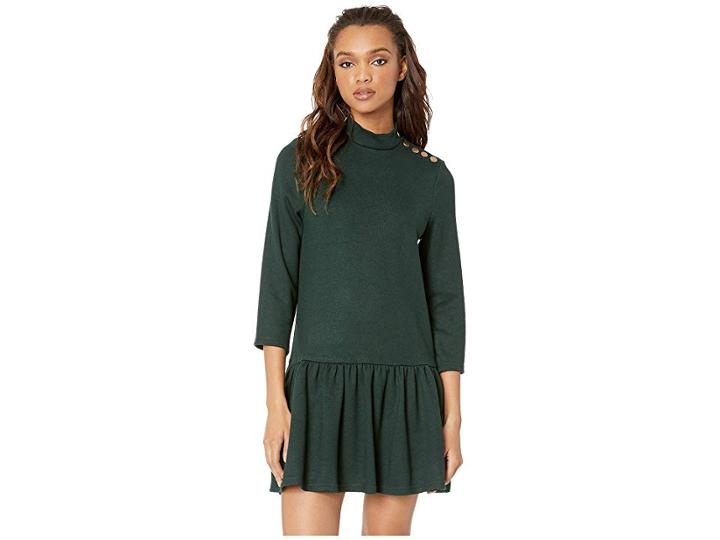 J.o.a. Mock Neck Shift Dress (emerald) Women's Dress