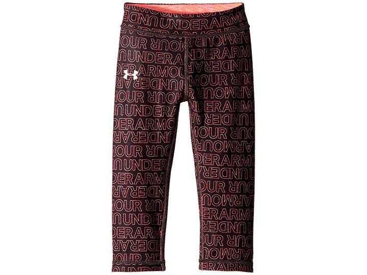 Under Armour Kids Ua Wordmark Reversible Capris (little Kids) (black) Girl's Capri