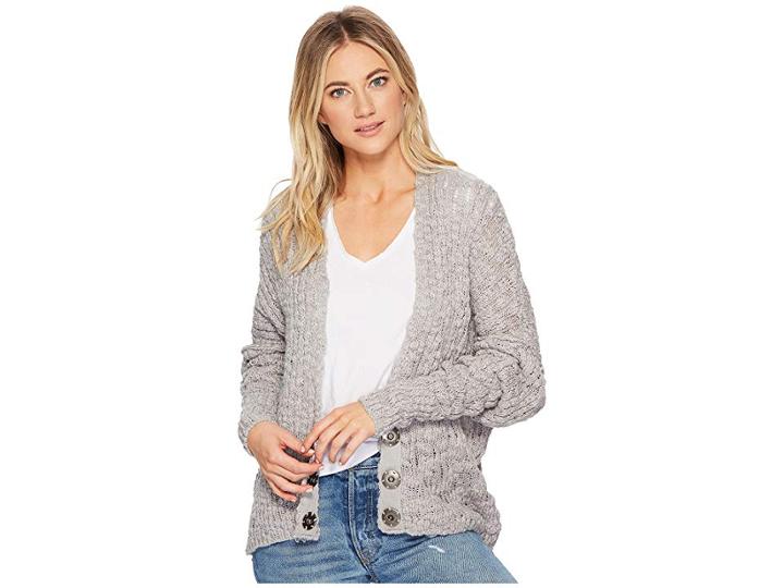 Free People Fun Times Cardi (grey) Women's Sweater