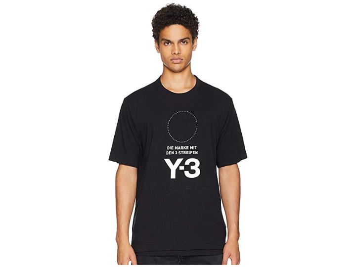 Adidas Y-3 By Yohji Yamamoto Stacked Logo Short Sleeve Tee (black/core White) Men's T Shirt