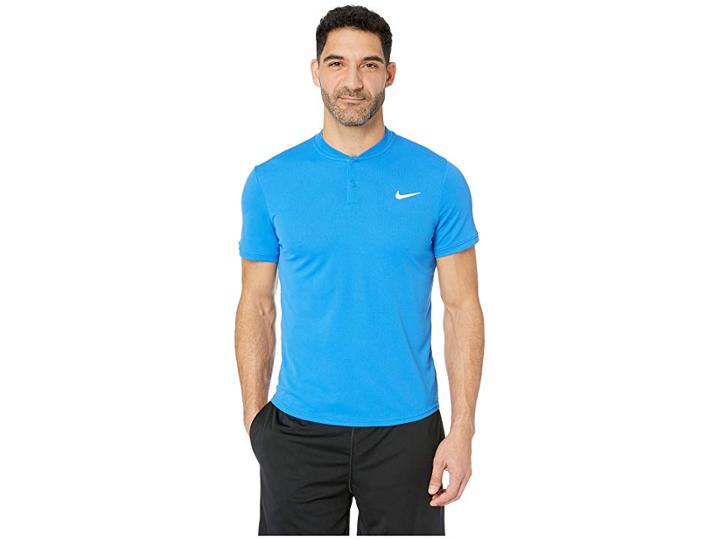 Nike Nikecourt Dry Polo Blade (signal Blue/white) Men's Clothing