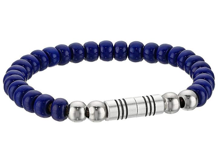 Torino Leather Co. Czech Glass Beaded Bracelet (navy) Bracelet