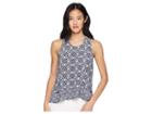 Jack By Bb Dakota Kinley Ikat Printed Top (dark Indigo) Women's Clothing