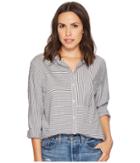 Joe's Jeans Gia Shirt (black/white Stripe) Women's Clothing