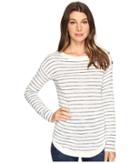 Splendid Topsail Stripe Pullover (natural/academy Navy) Women's Long Sleeve Pullover