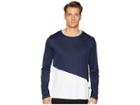 Onia Color Block Long Sleeve Swim Tee (deep Navy/white) Men's Swimwear
