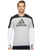 Adidas Sport Id Badge Of Sport Crew Sweater (medium Grey Heather) Men's Sweater