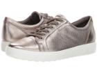 Ecco Soft 7 Perf Tie (warm Grey Cow Leather) Women's  Shoes