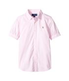 Polo Ralph Lauren Kids Solid Oxford Shirt (big Kids) (deco Pink/blue Multi Pony Player) Girl's Long Sleeve Button Up