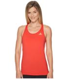 Adidas Performer Baseline Tank Top (real Coral/chalk Coral) Women's Sleeveless