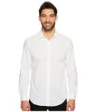 Perry Ellis Long Sleeve Mini Arrow Button Down Shirt (bright White) Men's Long Sleeve Button Up