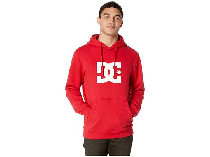 Dc Star Pullover Hoodie (red) Men's Sweatshirt
