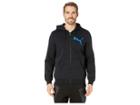 Puma Big Logo Full Zip Hoodie (cotton Black/strong Blue) Men's Sweatshirt