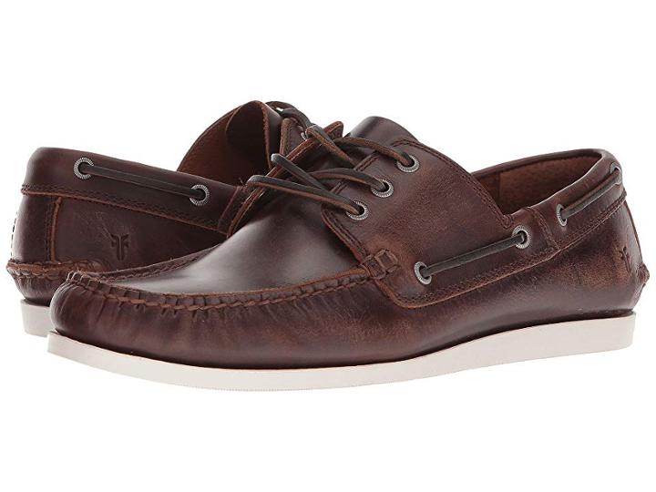 Frye Briggs Boat Shoe (redwood Smooth Pull Up) Men's Lace Up Casual Shoes