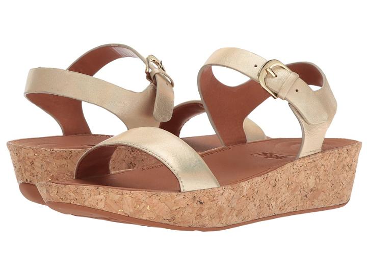 Fitflop Bon Ii Back Strap Sandals (gold Iridescent) Women's Sandals