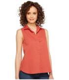 Nydj Garment Dye Linen Sleeveless Top (coppertone) Women's Sleeveless