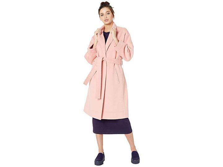 Nevereven Wool Blend Tie Coat (pinch) Women's Clothing