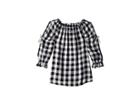 7 For All Mankind Kids Open Sleeve Challis Gingham Top (big Kids) (gingam) Girl's Clothing
