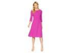 Donna Morgan Midi Fit And Flare With 3/4 Sleeve (orchid) Women's Dress