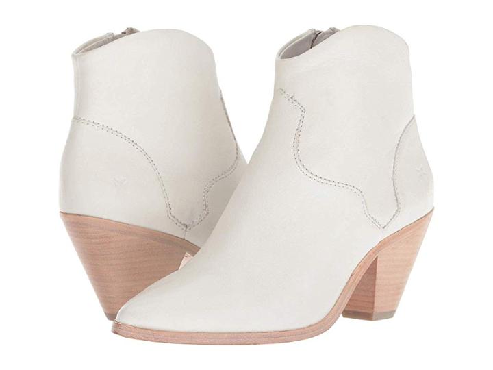Frye Lila Western Short (white Polished Soft Full Grain) Cowboy Boots
