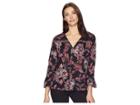 Lucky Brand Floral Border Print Top (multi) Women's Clothing