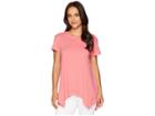 Dylan By True Grit Soft Slub Hanky Hem Short Sleeve Tee (baja Red) Women's T Shirt