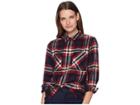 Pendleton Piper Cropped Wool Shirt (red/black Plaid) Women's Clothing