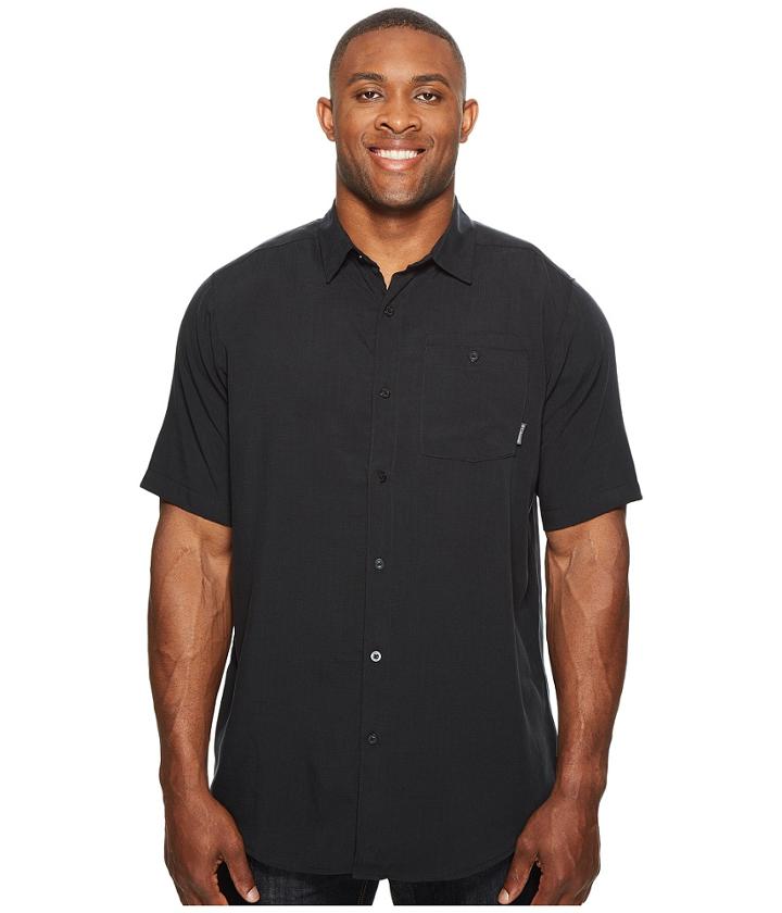 Columbia Big Tall Mossy Trail Short Sleeve Shirt (black) Men's Short Sleeve Button Up