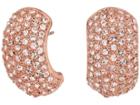 Nina Pave Half Hoop Earrings (rose Gold/silk Swarovski) Earring