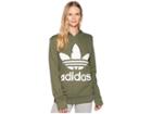 Adidas Originals Trefoil Hoodie (base Green) Women's Long Sleeve Pullover
