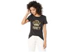 Juicy Couture Glitter Crown Logo Tee (pitch Black) Women's Clothing