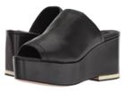 Donna Karan Sade Sandal (black Leather Stretch Nappa) Women's Slide Shoes