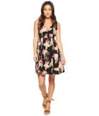 Roxy Angelic Grace Printed Dress (anthracite Castaway Floral) Women's Dress