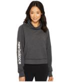 New Balance Funnel Neck Layer Top (black Heather) Women's Sweatshirt
