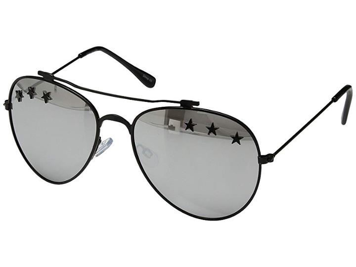Steve Madden Marie (black/black/silver Mirrored Lens) Fashion Sunglasses