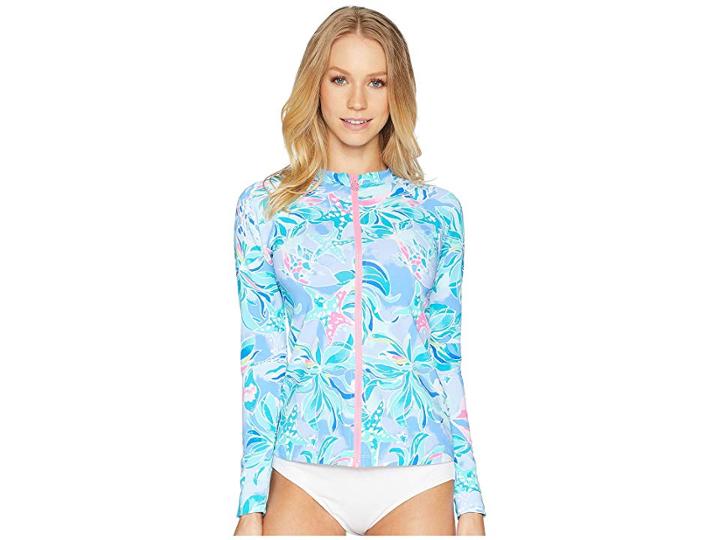 Lilly Pulitzer Upf 50+ Sunny Rashguard (bennet Blue Celestial Seas) Women's Swimwear