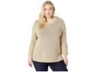 Calvin Klein Plus Plus Size Lurex Bell Sleeve Sweater (gold) Women's Sweater