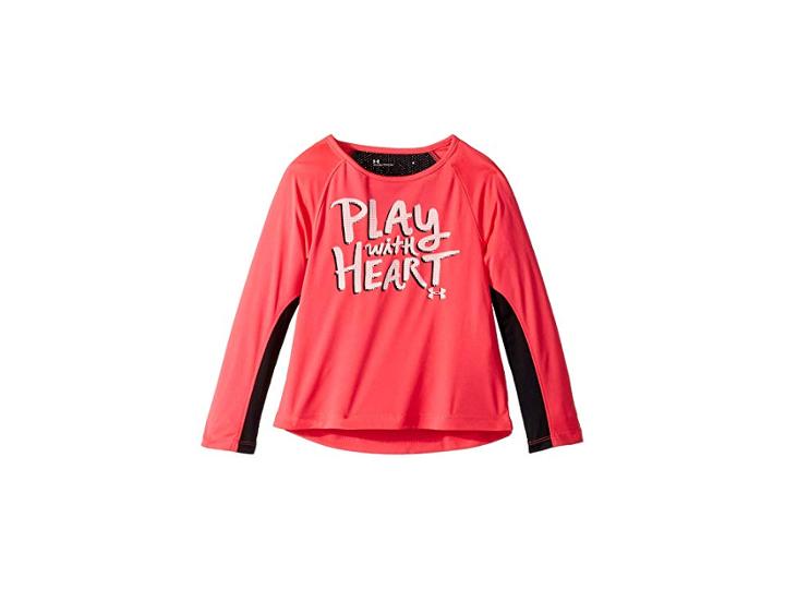 Under Armour Kids Play With Heart Long Sleeve Shirt (little Kids) (penta Pink) Girl's T Shirt