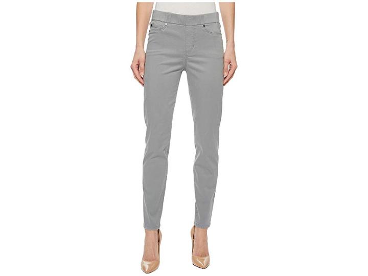 Liverpool Chloe Ankle Pull-on Leggings In Stretch Peached Satin In Sharkskin (sharkskin) Women's Casual Pants