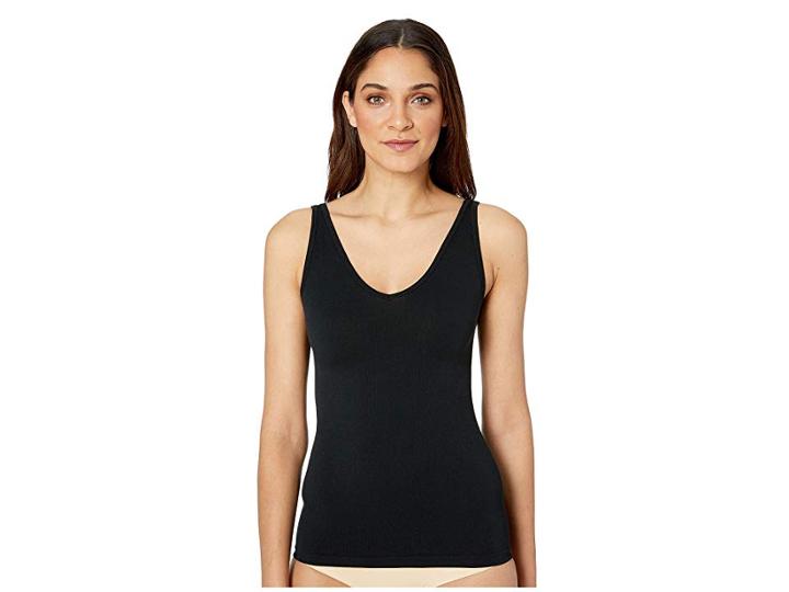 Spanx Laidback Layers Seamless Tank Top (very Black) Women's Sleeveless