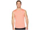 Nike Breathe Cool Miler Top Sleeveless (rush Coral/heather/rush Coral) Men's Sleeveless