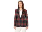 Lauren Ralph Lauren Petite Tartan Twill Blazer (black/red Multi) Women's Jacket