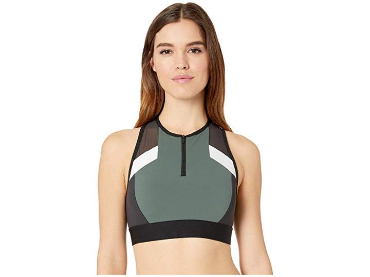 Reebok Color Block Crop Top (chalk Green) Women's Clothing