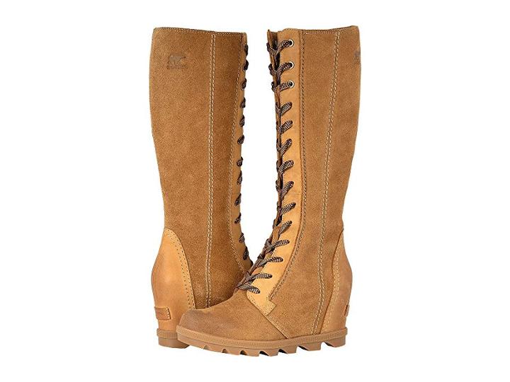 Sorel Joan Of Arctictm Wedge Ii Tall (camel Brown Full Grain Leather/oiled Suede) Women's Waterproof Boots