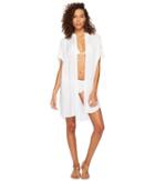 Echo Design Solid Shirtdress Cover-up (white) Women's Swimwear