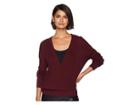 Splendid Cashmere Blend Surplice Sweater (ruby) Women's Sweater