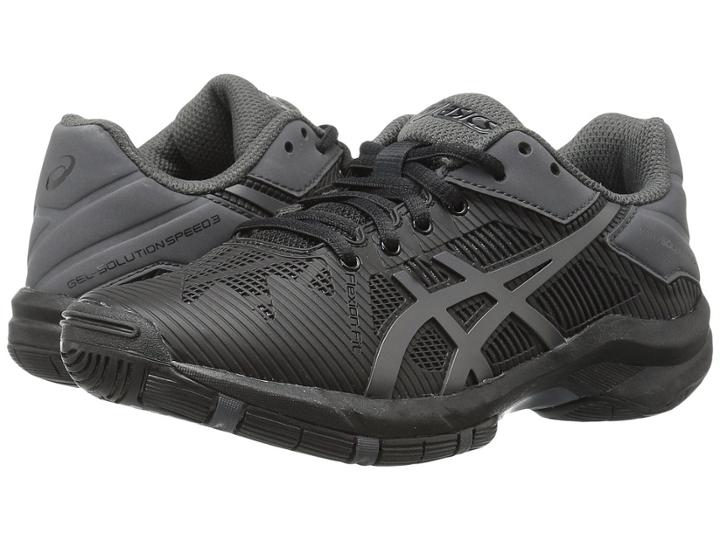 Asics Kids Gel-solution(r) Speed 3 Gs Tennis (little Kid/big Kid) (black/dark Grey) Boys Shoes